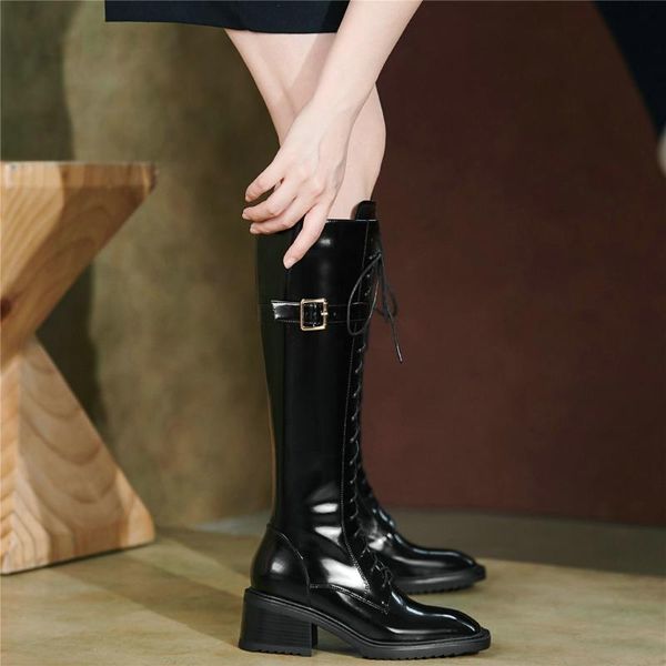 boots women lace up genuine leather chunky high heels knee female winter warm square toe thigh pumps shoe casual shoes, Black
boots women lace up genuine leather chunky high heels knee female winter warm square toe thigh pumps shoe casual shoes, Black