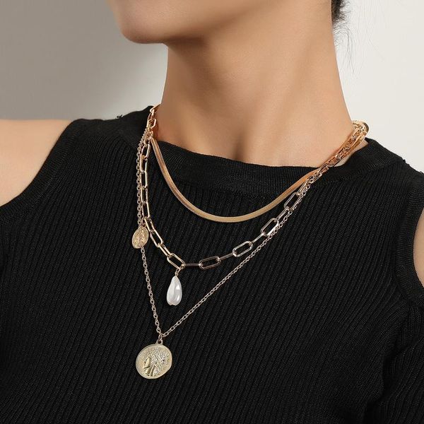 pendant necklaces vintage boho multilayer pearl choker portrait coin gold silver color chain necklace for women fashion jewelry gift
pendant necklaces vintage boho multilayer pearl choker portrait coin gold silver color chain necklace for women fashion jewelry gift