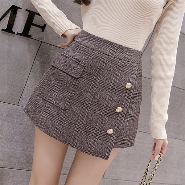 autumn pocket wool warm winter shorts women slim fashion button plaid skirt for women retro women plus size mini skirts 210311, Black
autumn pocket wool warm winter shorts women slim fashion button plaid skirt for women retro women plus size mini skirts 210311, Black
