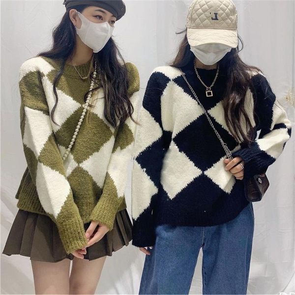 women's sweaters women pullovers sweater knitted england style long sleeve jumper straight argyle plaid soft knitwear o neck autumn wi, White;black
women's sweaters women pullovers sweater knitted england style long sleeve jumper straight argyle plaid soft knitwear o neck autumn wi, White;black