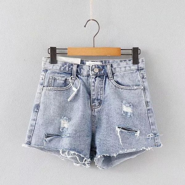 women's jeans fashion cut hole short, Blue 
women's jeans fashion cut hole short, Blue
