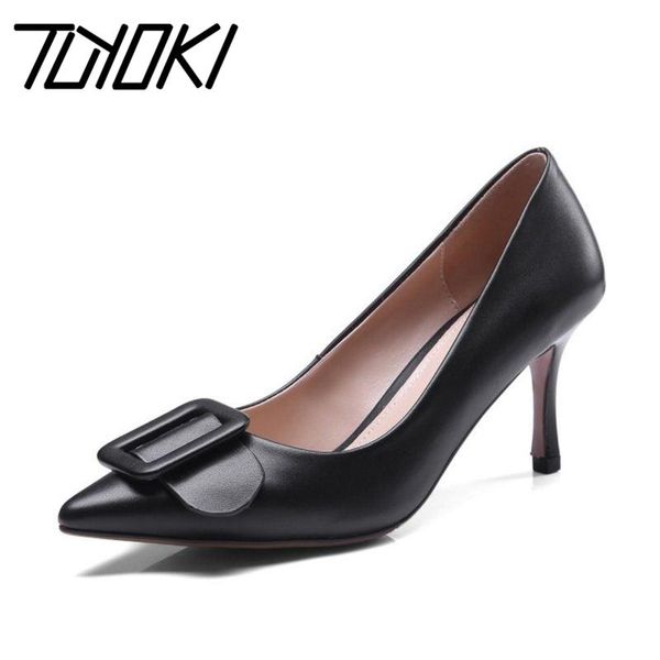 dress shoes tuyoki women's pumps quality genuine leather women pointed toe thin heels fashion buckle office size 34-39, Black
dress shoes tuyoki women's pumps quality genuine leather women pointed toe thin heels fashion buckle office size 34-39, Black