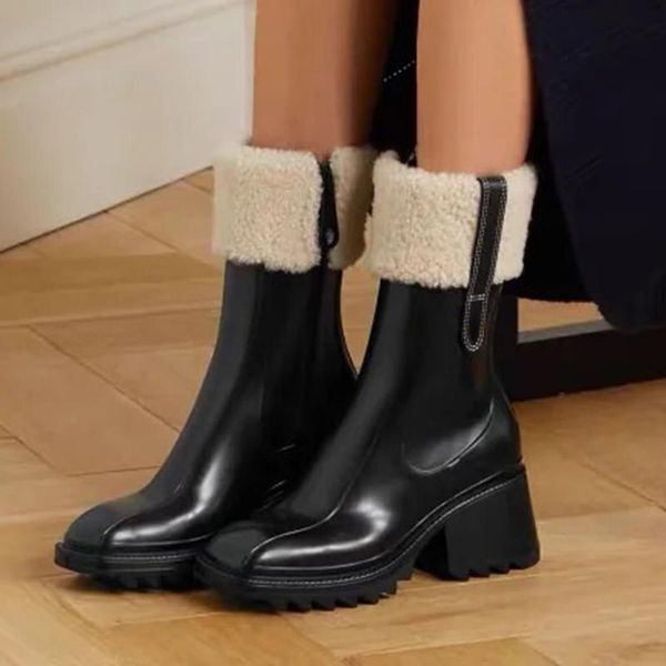 superior quality luxury designers women half boots mixed color wool square toes rainboots chunky heels platform shoes combat ankle boot, Black
superior quality luxury designers women half boots mixed color wool square toes rainboots chunky heels platform shoes combat ankle boot, Black