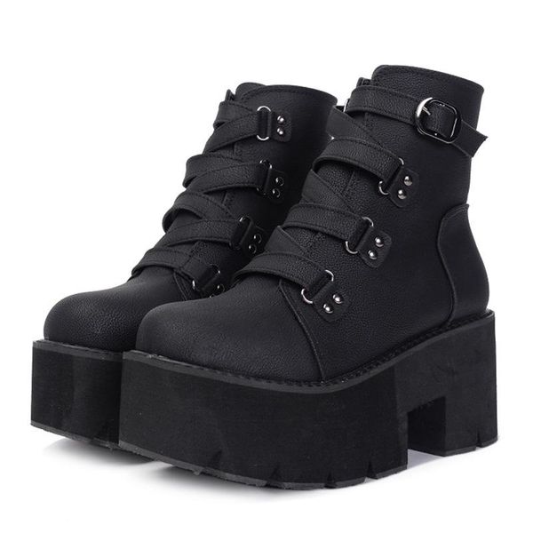 boots spring autumn ankle women punk style platform rubber sole buckle black leather pu high heels shoes woman comfortable
boots spring autumn ankle women punk style platform rubber sole buckle black leather pu high heels shoes woman comfortable