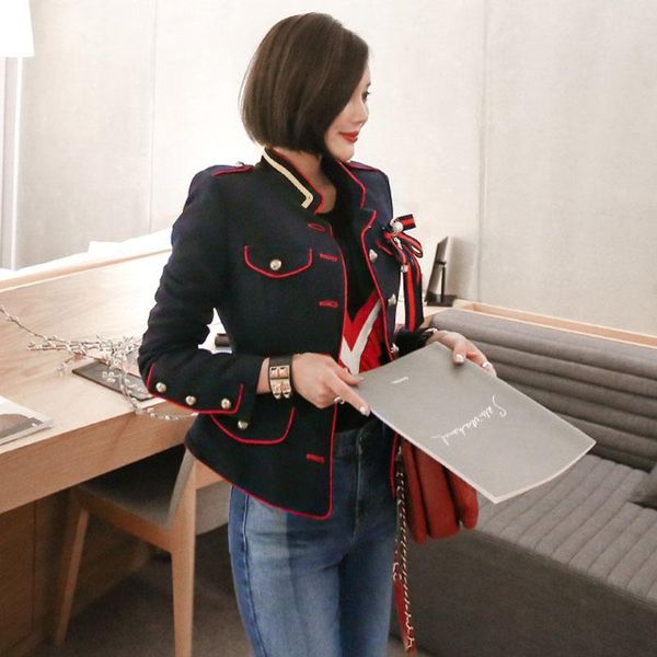 women's jackets kalenmos autumn jacket women retro stand-up collar navy style single-breasted slim long-sleeved short coat contrast poc, Black;brown
women's jackets kalenmos autumn jacket women retro stand-up collar navy style single-breasted slim long-sleeved short coat contrast poc, Black;brown
