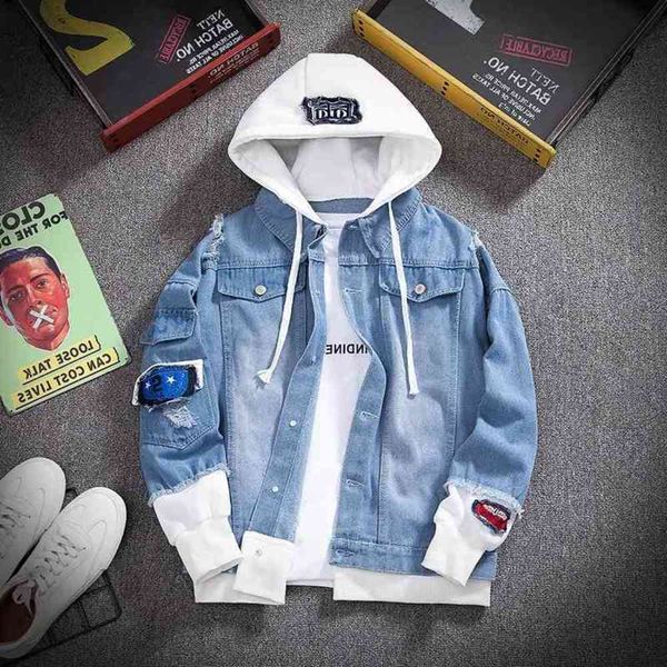 designer e-baihui men denim jacket streetwear hip hop hooded jean male casual loose outerwear 2021 spring fashion slim fit coat, Black;brown
designer e-baihui men denim jacket streetwear hip hop hooded jean male casual loose outerwear 2021 spring fashion slim fit coat, Black;brown