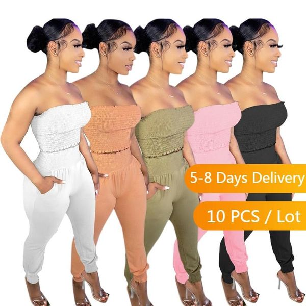 women's two piece pants wholesale items ruched 2 sets womens outfits summer bodycon set streetwear women strapless crop top, White
women's two piece pants wholesale items ruched 2 sets womens outfits summer bodycon set streetwear women strapless crop top, White