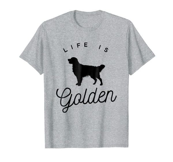 life is golden t-shirt for golden retriever lovers, White;black
life is golden t-shirt for golden retriever lovers, White;black