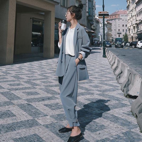 women's suits & blazers casual long sleeve suit spring and autumn elegant loose large size female radish pants set two-piece, White;black
women's suits & blazers casual long sleeve suit spring and autumn elegant loose large size female radish pants set two-piece, White;black