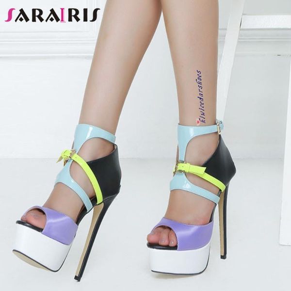 dress shoes sarairis summer platform sandals fashion party attractive mixed-color women super high thin heels woman, Black
dress shoes sarairis summer platform sandals fashion party attractive mixed-color women super high thin heels woman, Black