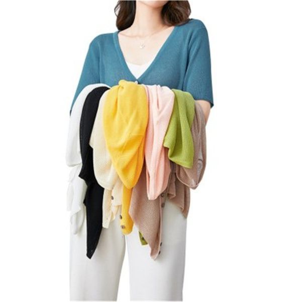 women's knits & tees summer coat, korean fashion, , short sleeve, thin, sun-proof, knitted or crocheted, outdoor clothing, zy4985 jacke, White
women's knits & tees summer coat, korean fashion, , short sleeve, thin, sun-proof, knitted or crocheted, outdoor clothing, zy4985 jacke, White