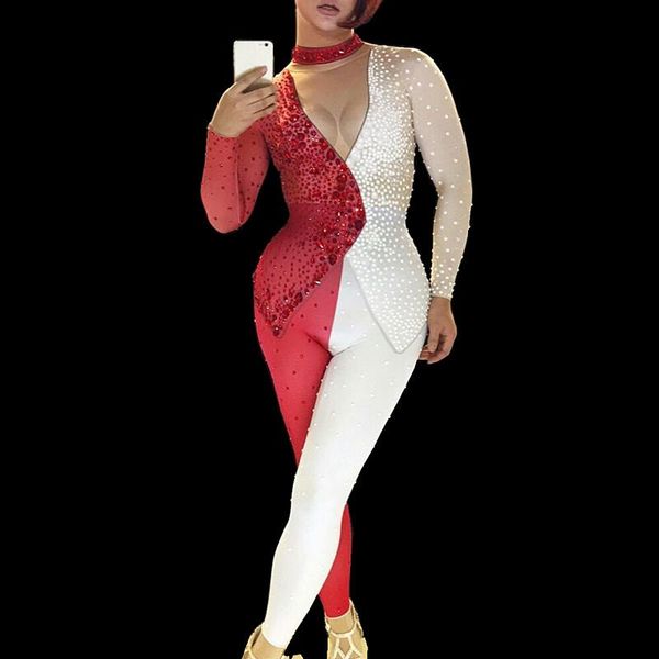 women's jumpsuits & rompers sparkly red white rhinestones stretch leotard jumpsuit women costume nightclub dj singer concert performanc, Black;white
women's jumpsuits & rompers sparkly red white rhinestones stretch leotard jumpsuit women costume nightclub dj singer concert performanc, Black;white