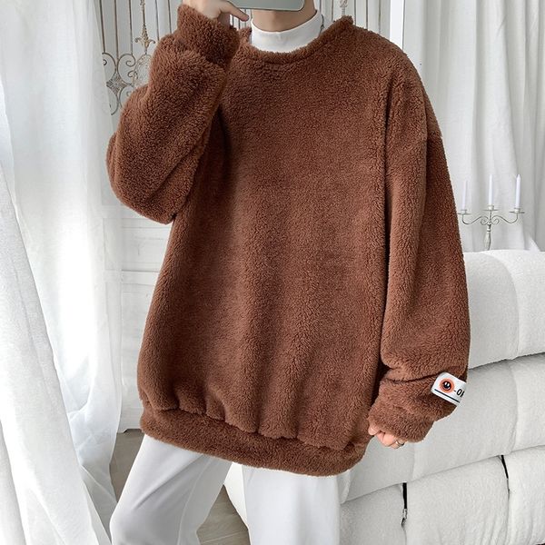 2021 autumn and winter lamb cashmere couple sweater men's plush warm round neck youth trend wear, Black
2021 autumn and winter lamb cashmere couple sweater men's plush warm round neck youth trend wear, Black
