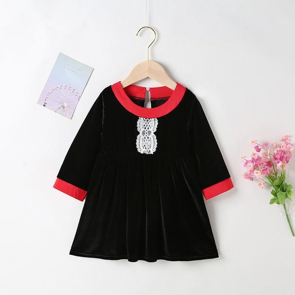 girl's dresses winter 2021 arrivals girls dress velvet long sleeve red collar lace patchwork black cute streetwear vestidos 0-24m, Red;yellow
girl's dresses winter 2021 arrivals girls dress velvet long sleeve red collar lace patchwork black cute streetwear vestidos 0-24m, Red;yellow