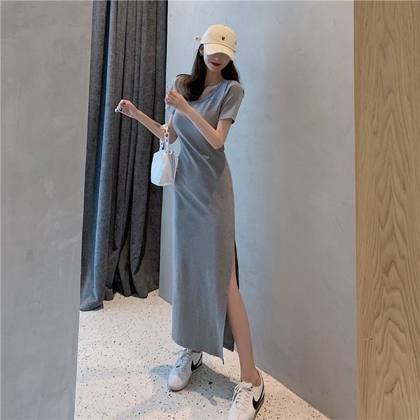2021 new casual women split s o-neck short sleeve solid slim summer cotton long t shirt sales g3rv, Black;gray
2021 new casual women split s o-neck short sleeve solid slim summer cotton long t shirt sales g3rv, Black;gray