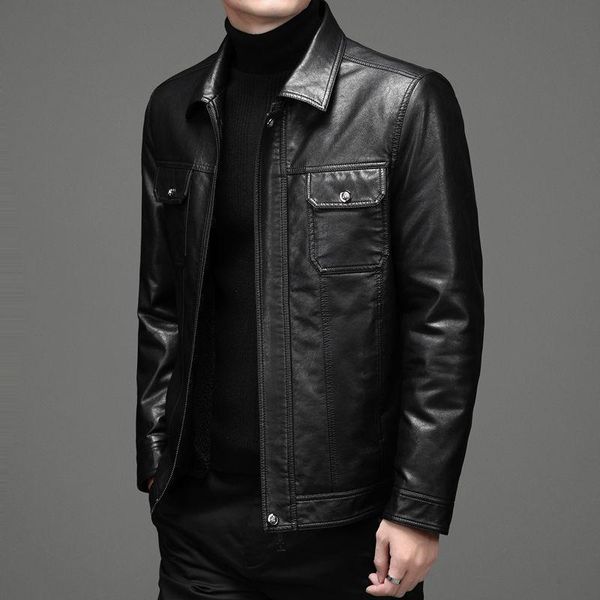 men's leather & faux men 2021 autumn winter real sheepskin jackets clothing genuine coats short fur collar warm outwear w646, Black
men's leather & faux men 2021 autumn winter real sheepskin jackets clothing genuine coats short fur collar warm outwear w646, Black