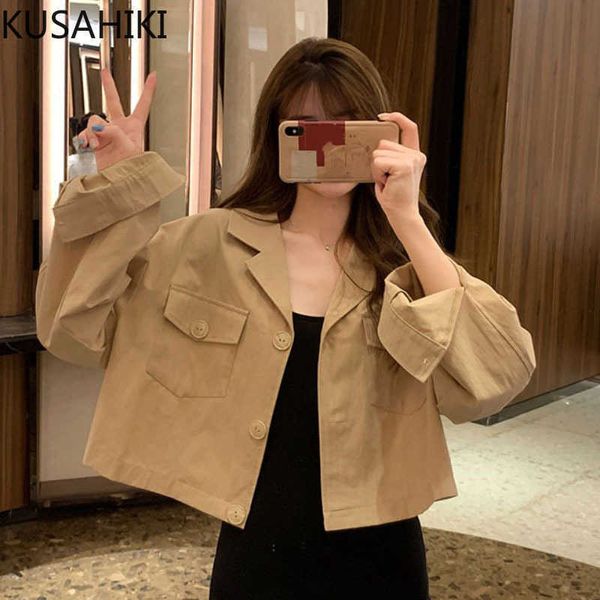 spring short blazer coat causal korean notched collar women suit jacket solid single breasted blazers 6f250 210603, White;black
spring short blazer coat causal korean notched collar women suit jacket solid single breasted blazers 6f250 210603, White;black