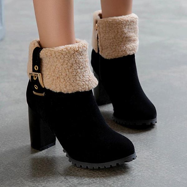 boots winter women heels booties autumn and pure color chunky bottom snow zapatos de mujer, Black
boots winter women heels booties autumn and pure color chunky bottom snow zapatos de mujer, Black