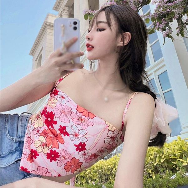women's tanks & camis summer korean style fashion floral pattern irregular camisole short slim blouse bare navel tube beach holiday, White
women's tanks & camis summer korean style fashion floral pattern irregular camisole short slim blouse bare navel tube beach holiday, White