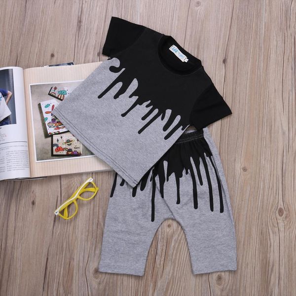 summer baby boys clothing set short sleeve black boy clothes children t shirt pant 2pcs gray ss, White
summer baby boys clothing set short sleeve black boy clothes children t shirt pant 2pcs gray ss, White
