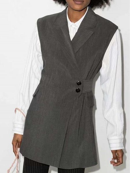women's vests 2021 women simply sleeveless vest jacket office ladies wear casual turn-down collar suit waist coat outwear chic, Black;white
women's vests 2021 women simply sleeveless vest jacket office ladies wear casual turn-down collar suit waist coat outwear chic, Black;white
