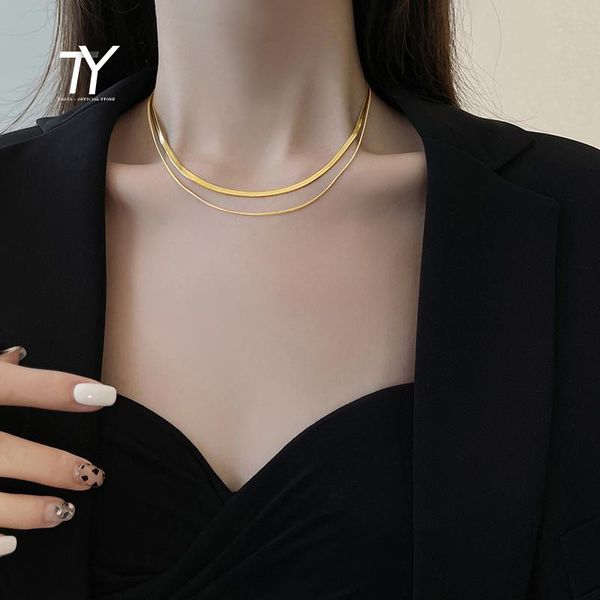 chokers simple classic titanium steel double layer snake bone chain necklace for woman 2021 korean fashion jewelry girl's sexy, Golden;silver
chokers simple classic titanium steel double layer snake bone chain necklace for woman 2021 korean fashion jewelry girl's sexy, Golden;silver
