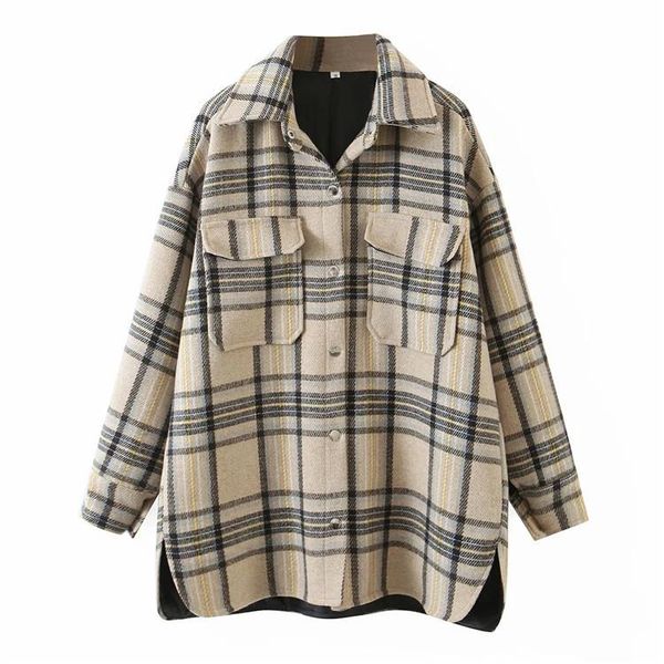 women's blouses & shirts 2021 winter clothing leisure versatile contrast color plaid shirt coat paragraph thin mid-length foreign trade, White
women's blouses & shirts 2021 winter clothing leisure versatile contrast color plaid shirt coat paragraph thin mid-length foreign trade, White