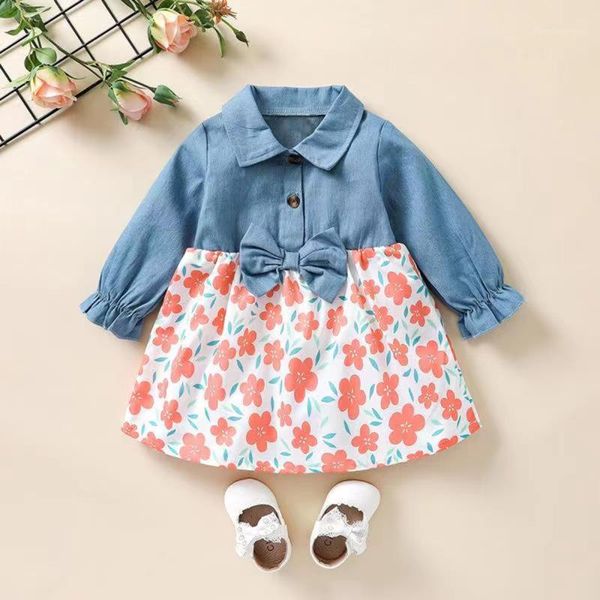 girl's dresses toddler baby girl princess dress kids girls long sleeve button front denim floral tutu skirts patchwork for 0-4t1, Red;yellow
girl's dresses toddler baby girl princess dress kids girls long sleeve button front denim floral tutu skirts patchwork for 0-4t1, Red;yellow