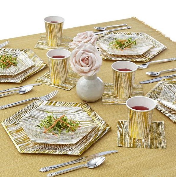 packaging dinner service 40pcs/set gold striped paper cups&plates wedding birthday decor baby shower festival kids tableware party supplies
packaging dinner service 40pcs/set gold striped paper cups&plates wedding birthday decor baby shower festival kids tableware party supplies