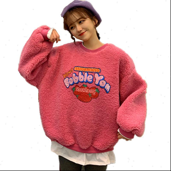 women fake 2 pieces warm sweatshirt fall winter long sleeve fleece hoodie strawberry print fuzzy hoody pullover kawaii s 2xl, Black
women fake 2 pieces warm sweatshirt fall winter long sleeve fleece hoodie strawberry print fuzzy hoody pullover kawaii s 2xl, Black