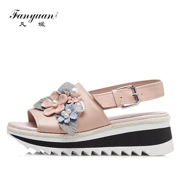 dress shoes fanyuan cow leather wedge sandals women sweet flower pearl platform back strap casual woman sandalie peep toe, Black
dress shoes fanyuan cow leather wedge sandals women sweet flower pearl platform back strap casual woman sandalie peep toe, Black