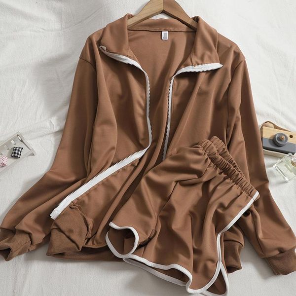 women's tracksuits 2021 fall shorts set swestshirt jacket pocket with wide leg contrasting color casual two-piece suit female trendy, Gray
women's tracksuits 2021 fall shorts set swestshirt jacket pocket with wide leg contrasting color casual two-piece suit female trendy, Gray