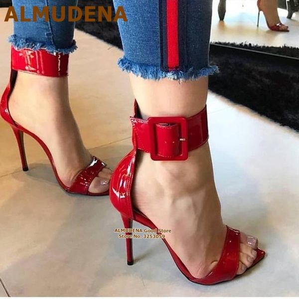 almudena red nude black big square buckle sandals thin high heels pointed toe dress shoes single strap gladiator pumps size46
almudena red nude black big square buckle sandals thin high heels pointed toe dress shoes single strap gladiator pumps size46