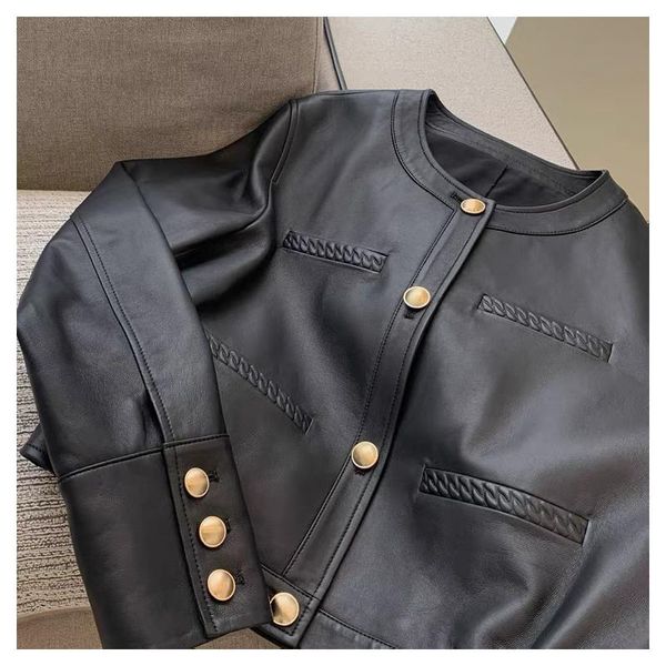 women's leather & faux spring autumn women 2021 o neck genuine jacket streerwear outwear real sheepskin coat female, Black
women's leather & faux spring autumn women 2021 o neck genuine jacket streerwear outwear real sheepskin coat female, Black