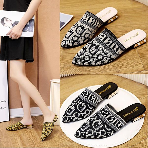 pointed slippers women 's summer foreign trade new net red lazy versatile fashion cool slippers, Black
pointed slippers women 's summer foreign trade new net red lazy versatile fashion cool slippers, Black