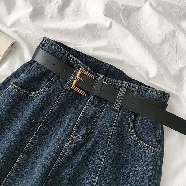 new fashion women 2021 autumn women's high waist all-match casual straight-leg jeans pants belt included vintage denim 2vo1, Blue
new fashion women 2021 autumn women's high waist all-match casual straight-leg jeans pants belt included vintage denim 2vo1, Blue