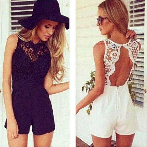 women's jumpsuits & rompers 2021 women summer jumpsuit off shoulder black bodysuit lace patchwork stitching halter white shorts, Black;white
women's jumpsuits & rompers 2021 women summer jumpsuit off shoulder black bodysuit lace patchwork stitching halter white shorts, Black;white