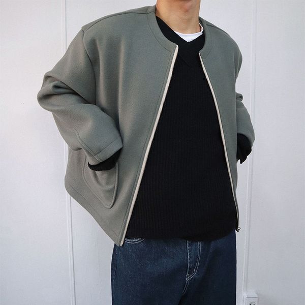 2021 new autumn winter short men's slim fashion casual green men zipper woolen coat mens overcoat m- uhdx, Black
2021 new autumn winter short men's slim fashion casual green men zipper woolen coat mens overcoat m- uhdx, Black