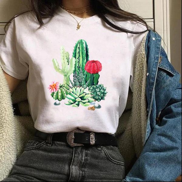 women lady tees print graphic floral cactus streetwear plant 90s trend clothes clothing female t shirt womens t shirt, White
women lady tees print graphic floral cactus streetwear plant 90s trend clothes clothing female t shirt womens t shirt, White
