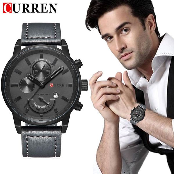 wristwatches curren men fashion wrist watch quartz leather strap brand casual sport analog male date clock waterproof relogio, Slivery;brown
wristwatches curren men fashion wrist watch quartz leather strap brand casual sport analog male date clock waterproof relogio, Slivery;brown