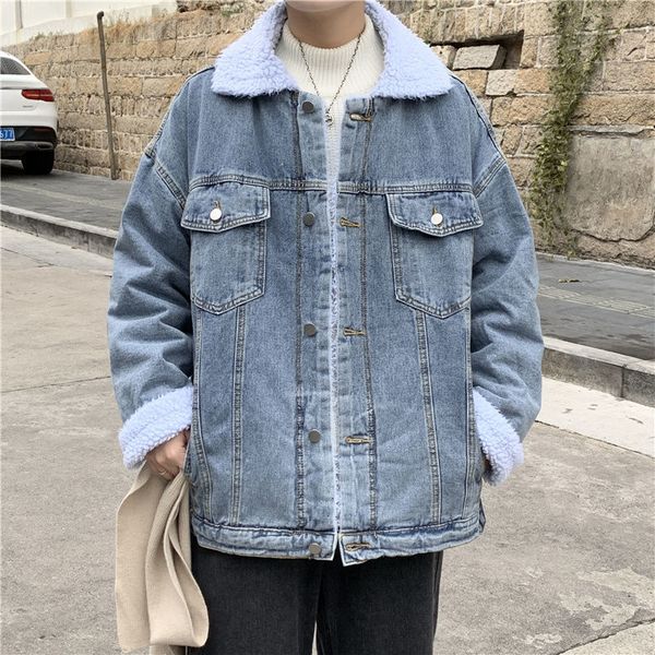2021 new winter thick denim men's warmth fashion retro casual lamb fur jacket men streetwear short coat mens clothes 4qu3, Black
2021 new winter thick denim men's warmth fashion retro casual lamb fur jacket men streetwear short coat mens clothes 4qu3, Black