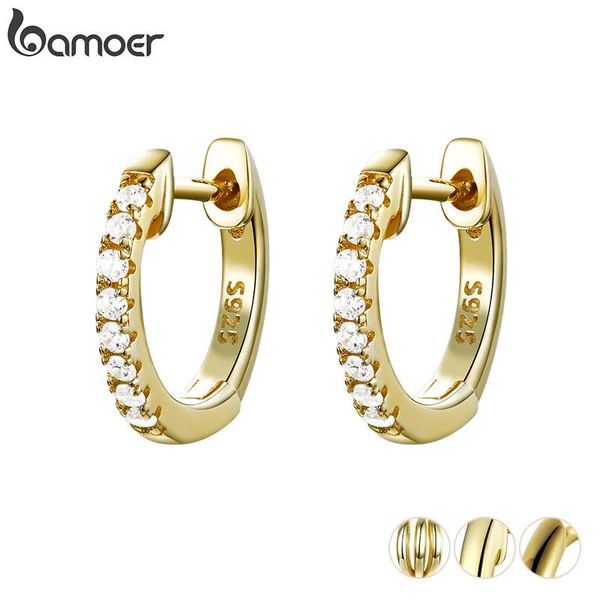 hoop & huggie bamoer genuine 925 sterling silver round circle earrings for women gold color jewelry gift sce498, Golden;silver
hoop & huggie bamoer genuine 925 sterling silver round circle earrings for women gold color jewelry gift sce498, Golden;silver