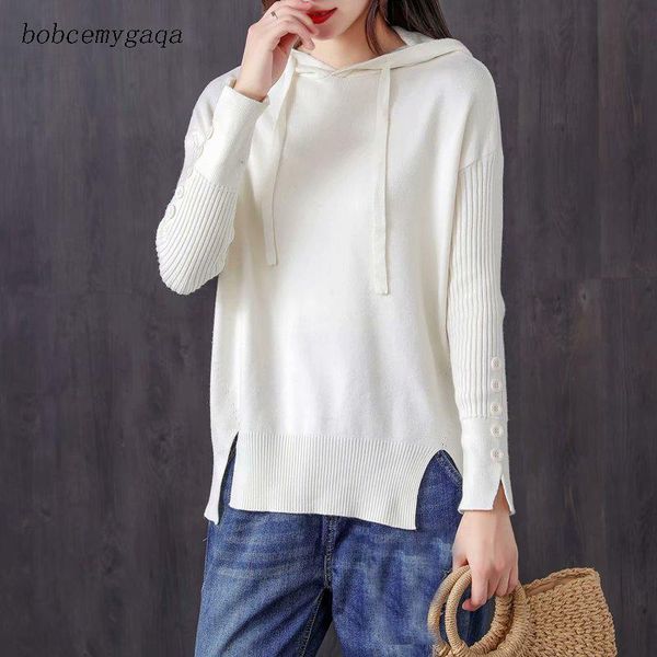 women's sweaters hooded sweater coat women autumn winter long sleeve knit streetwear casual knitted, White;black
women's sweaters hooded sweater coat women autumn winter long sleeve knit streetwear casual knitted, White;black