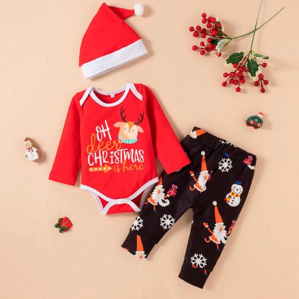 clothing sets 3pcs infant baby boy girl christmas cartoon deer letter printed bodysuits +pants +hat years outfits suits, White
clothing sets 3pcs infant baby boy girl christmas cartoon deer letter printed bodysuits +pants +hat years outfits suits, White