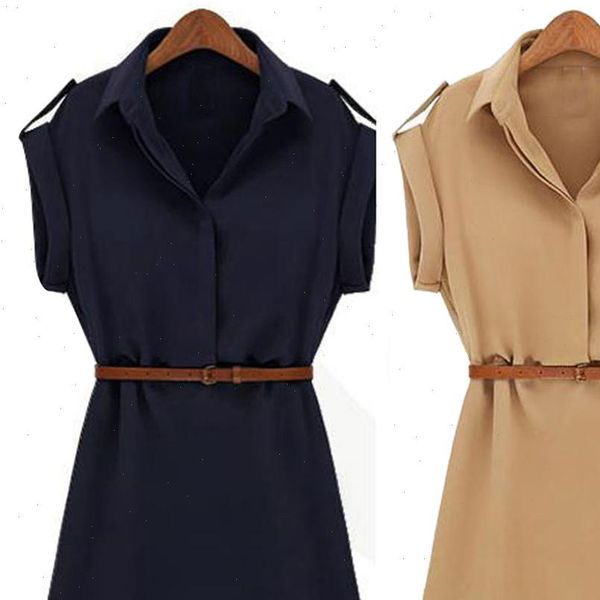 h30 new fashion women plus size summer dresses evening party beach mini dress office ladies shirt dresses s with belt, Black
h30 new fashion women plus size summer dresses evening party beach mini dress office ladies shirt dresses s with belt, Black