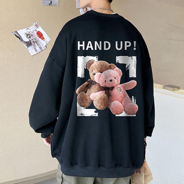 men's hoodies & sweatshirts neploha men streetwear oversized autumn winter korean bear printed casual male pullovers o neck couple 5xl, Black
men's hoodies & sweatshirts neploha men streetwear oversized autumn winter korean bear printed casual male pullovers o neck couple 5xl, Black
