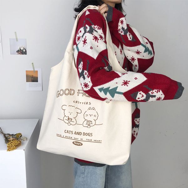 hbp fashion lady shopping bag large capacity all-match canvas shoulder bag trend student school bags-
hbp fashion lady shopping bag large capacity all-match canvas shoulder bag trend student school bags-