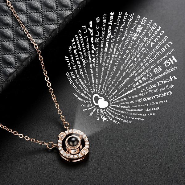 pendant necklaces arrival heart-shaped100 languages i love you projection necklace valentine's day gifts for girls 2021 fashion, Silver 
pendant necklaces arrival heart-shaped100 languages i love you projection necklace valentine's day gifts for girls 2021 fashion, Silver