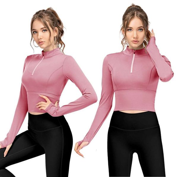 stand autumn and winter running new yoga jacket women's collar zipper sports t-shirt high waist quick drying fitness suit slim long sle, Gray
stand autumn and winter running new yoga jacket women's collar zipper sports t-shirt high waist quick drying fitness suit slim long sle, Gray