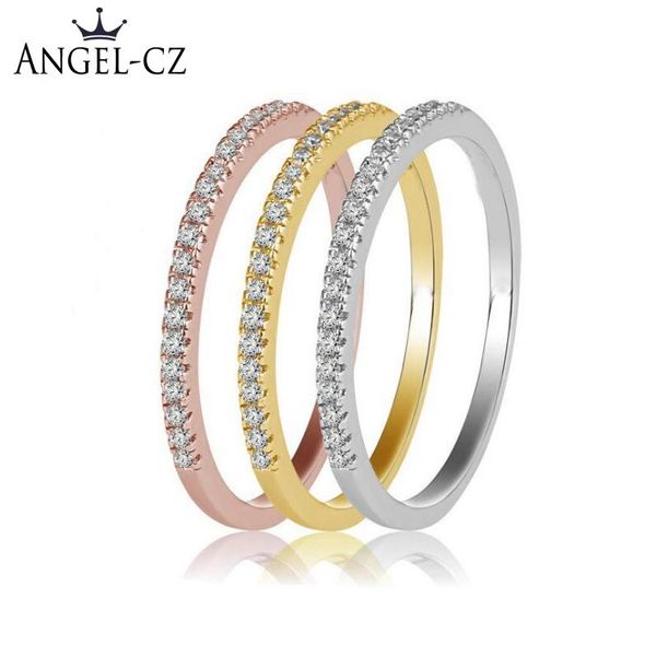 wedding rings angelcz korean simple style rose gold and color tiny cz pave female ring sets for women minimalist jewelry ar007, Slivery;golden
wedding rings angelcz korean simple style rose gold and color tiny cz pave female ring sets for women minimalist jewelry ar007, Slivery;golden